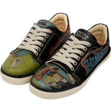 Dogo Kadın Vegan Deri Siyah Sneakers - Warner Bros Scooby Doo The Sneaky Machine Tasarım