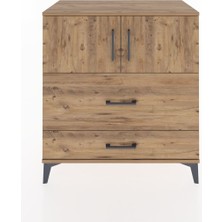 Dienni Hyperion Şifonyer 2 Raflı 2 Çekmeceli 2 Kapaklı 88X44X96 Çam-Çam