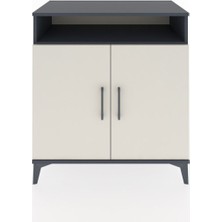 Dienni Hyperion Şifonyer Tek Raflı 2 Kapaklı 88X44X96 Antrasit-Aytaşı