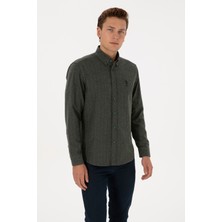 U.s. Polo Assn. Erkek Koyu Yeşil Gömlek Desenli 50316559-VR079