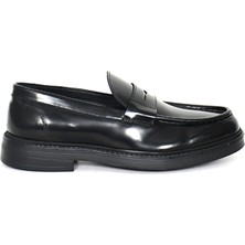 Tuna Hakiki Açma Deri Siyah Loafer Erkek Ayakkabı - Eva Taban - E04038