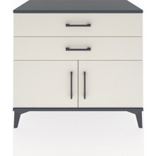 Dienni Hyperion Şifonyer 2 Çekmeceli 2 Kapaklı 88X44X80 Antrasit-Aytaşı