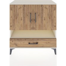 Dienni Hyperion Şifonyer 3 Raflı Tek Çekmeceli 2 Kapaklı 88X44X96 Aytaşı-Çam