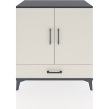 Dienni Hyperion Şifonyer Tek Raflı Tek Çekmeceli 2 Kapaklı 88X44X96 Antrasit-Aytaşı