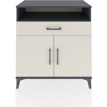 Dienni Hyperion Şifonyer Tek Raflı Tek Çekmeceli 2 Kapaklı 88X44X96 Antrasit-Aytaşı