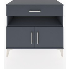 Dienni Hyperion Şifonyer 2 Raflı Tek Çekmeceli 2 Kapaklı 88X44X80 Antrasit-Antrasit