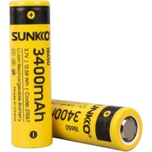 Sunkko 3.7 Volt 3400 Mah 18650 Şarj Edilebilir Pil (Tekli)