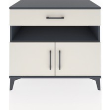 Dienni Hyperion Şifonyer Tek Raflı Tek Çekmeceli 2 Kapaklı 88X44X80 Antrasit-Aytaşı