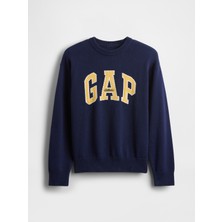 Gap Erkek Çocuk Lacivert Gap Logo Intarsia Kazak