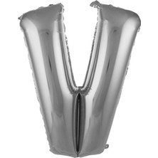 Sinda V- Harfi Folyo Balon Gümüş Rengi 76 cm