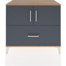 Dienni Hyperion Şifonyer Tek Raflı Tek Çekmeceli 2 Kapaklı 88X44X80 Çam-Antrasit