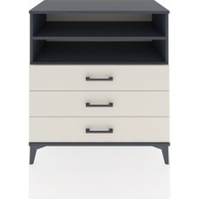 Dienni Hyperion Şifonyer 2 Raflı 3 Çekmeceli 88X44X96 Antrasit-Aytaşı