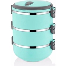 abnturk 3 Katlı Aç Kapa Kulplu Sızdırmaz Içi Paslanmaz  Çelik Sefer Tası Yemek Termosu 1.8 Litre