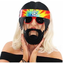 Poebgo Family's Siyah Saçlı Bandana Hippi Parti Gözlüğü