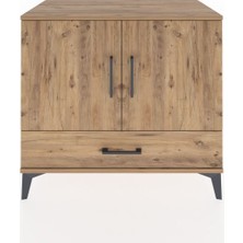 Dienni Hyperion Şifonyer Tek Raflı Tek Çekmeceli 2 Kapaklı 88X44X80 Çam-Çam