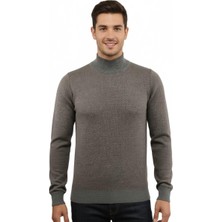 Çizgi Triko Erkek Yarım Balıkçı Kazak Çelik Örgü Regular Kalıp 5206B BGL-ST04853