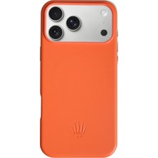 Watch of Royal Bexocase Iphone 17 Pro Turuncu Magsafe Özellikli Deri Kılıf