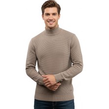 Çizgi Triko Erkek Yarım Balıkçı Kazak Triko Klasik Kalıp 5240B BGL-ST04856