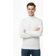 Çizgi Triko Erkek Yarım Balıkçı Kazak Çelik Örgü Regular Kalıp 4241B BGL-ST04854