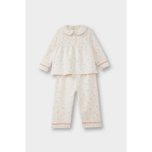 DeFacto Kız Bebek Pijama Takımı Çiçekli Uzun Kollu Jakarlı Üst Uzun Alt G1525A525WN