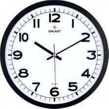 Duvar Saati Siyah Çerçeve Çap:29.5cm Akrilik Boyalı Abs Çerçeve Mineral Cam Sessiz Akar Makine Pvc Kadran Kadran Ölçüsü: 286MM Kadran Baskı Alanı: 175MM Saat 216 K