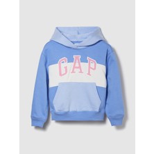 Gap Kız Çocuk Açık Mavi Relaxed Gap Logo Kapüşonlu Sweatshirt