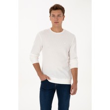 U.S. Polo Assn. Erkek Regular Fit Bisiklet Yaka Beyaz Sweatshirt 50316390-VR184