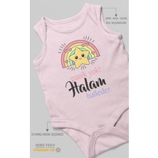 Morivo Kids Panik Yok Halam Halleder Baskılı Bebek Zıbını – Çıtçıtlı Body 8 Renk | %100 Pamuk Kısa Kol