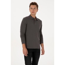 U.S. Polo Assn. Erkek Regular Fit Polo Yaka Gri Basic Sweatshirt 50315941-VR024
