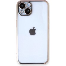 Royal Cover iPhone 14 Plus Kılıf Kamera Lens Korumalı Parlak Silikon Kapak Ryc/razer Lens - Gold