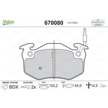 Valeo 670080 On Fren Balatasi 7701202213 7701202227 7701202517