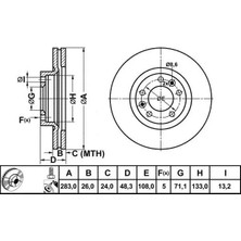 MGA 50158 Fren Diski On 4246P7 (2 Adet Fiyatıdır)