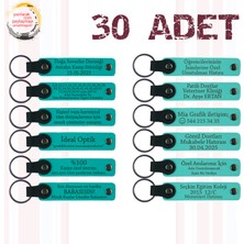 Miawiki Koyu Turkuaz & Turkuaz, 30’lu Set, Kişiye Özgü Yazılı Deri Anahtarlık, Tatil Grubuna Küçük Hediye