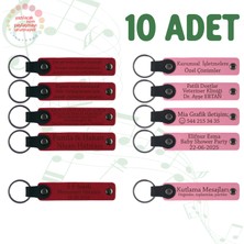 Miawiki Kırmızı & Pembe, Tarih Isimli Anahtarlık, Nişan Töreni Misafirlerine Anlamlı Hediye 10’lu Set