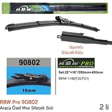 RBW Bmw Uyumlu Muz Tipi Silecek Takımı 550+450MM | F20 F21 F22 F23 | Sessiz, Iz Bırakmayan Performans