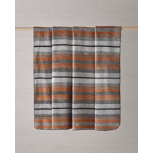 English Home Bold Stripe Pamuk Akrilik Çift Kişilik Battaniye 200x220 cm Koyu Gri