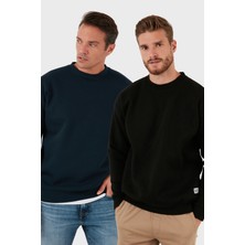 Buratti Regular Fit Bisiklet Yaka Şardonlu 2'li Paket Sweat Erkek Sweat 5905255S2