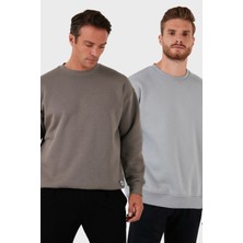 Buratti Regular Fit Bisiklet Yaka Şardonlu 2'li Paket Sweat Erkek Sweat 5905255S2