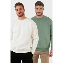 Buratti Regular Fit Bisiklet Yaka Şardonlu 2'li Paket Sweat Erkek Sweat 5905255S2