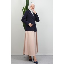 Yandan Kemerli Ceket Lacivert