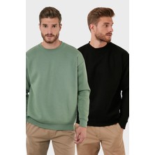 Buratti Regular Fit Bisiklet Yaka Şardonlu 2'li Paket Sweat Erkek Sweat 5905255S2