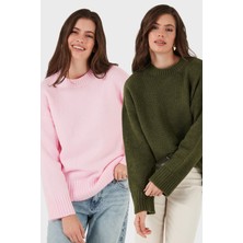 Lela Regular Fit Bisiklet Yaka Basic 2'li Paket Triko Kazak Bayan Kazak 4616213S2