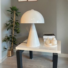 Bamyum Beyaz Mantar Masa Lambası Dekoratif Abajur Çocuk Odası Başucu Lambası Okuma Lambası