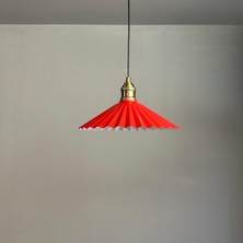 Bamyum Avilla Kırmızı Tekli Metal Avize Lale Başlık Rustik Cafe Mutfak Modern Sarkıt Aydınlatma