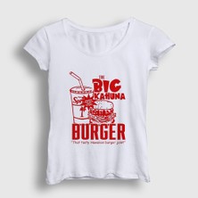 Presmono Kadın Beyaz Big Kahuna Burger Pulp Fiction T-Shirt