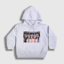 Presmono Unisex Çocuk Beyaz Band K Pop Young Posse Kapüşonlu Sweatshirt