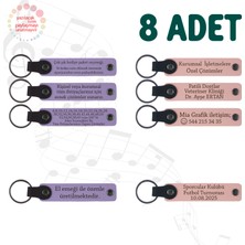 Miawiki Mor Menekşe & Yavru Ağzı, 8’li Set, Kişisel Mesajlı Deri Hediyelik, Aile Tatillerine Küçük Sürpriz