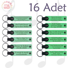 Miawiki Yeşil & Fıstık Yeşili, Yürüyüş Grubu Üyelerine Veda Anısı, 16’lı Set, Isim Yazılı Anlamlı  Hediyelik