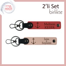 Miawiki Yelkenli Temalı Hatıralık Arayanlara Özgün Tasarım, Gemici Çıpası Motifli Set, Nar Çiçeği-Yavru Ağzı