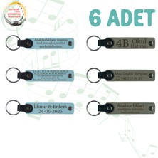 Miawiki Gök Mavi & Kül Gri, 6'lı Set, Kişiye Özel Isimli Deri Anahtarlık Doğum Günü Sürprizi Için Hazırlanan